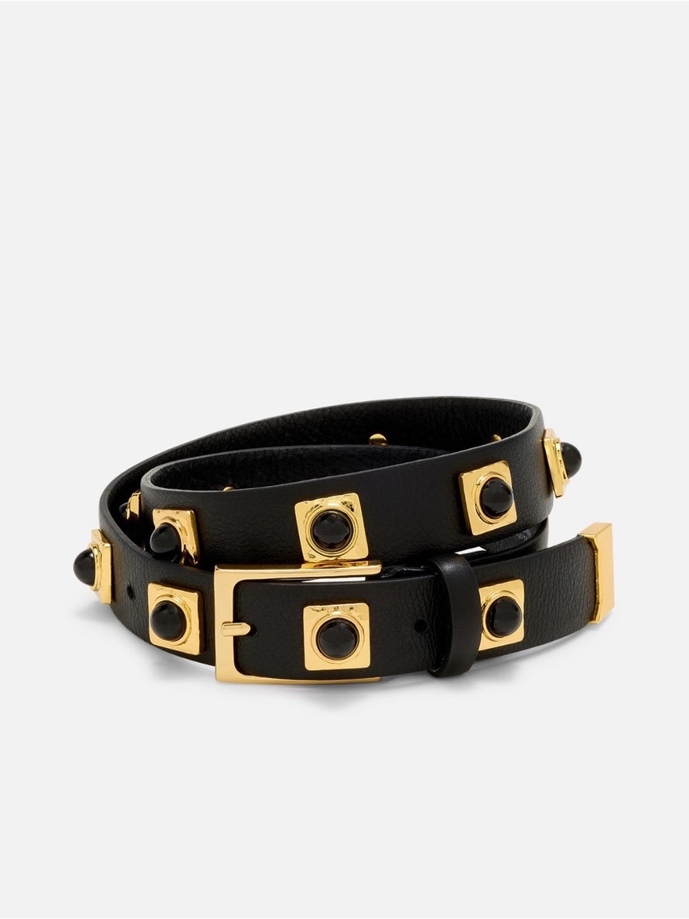 EUC Aureum Collective No 2 Belt in Smooth Leather Black Gold size M/L